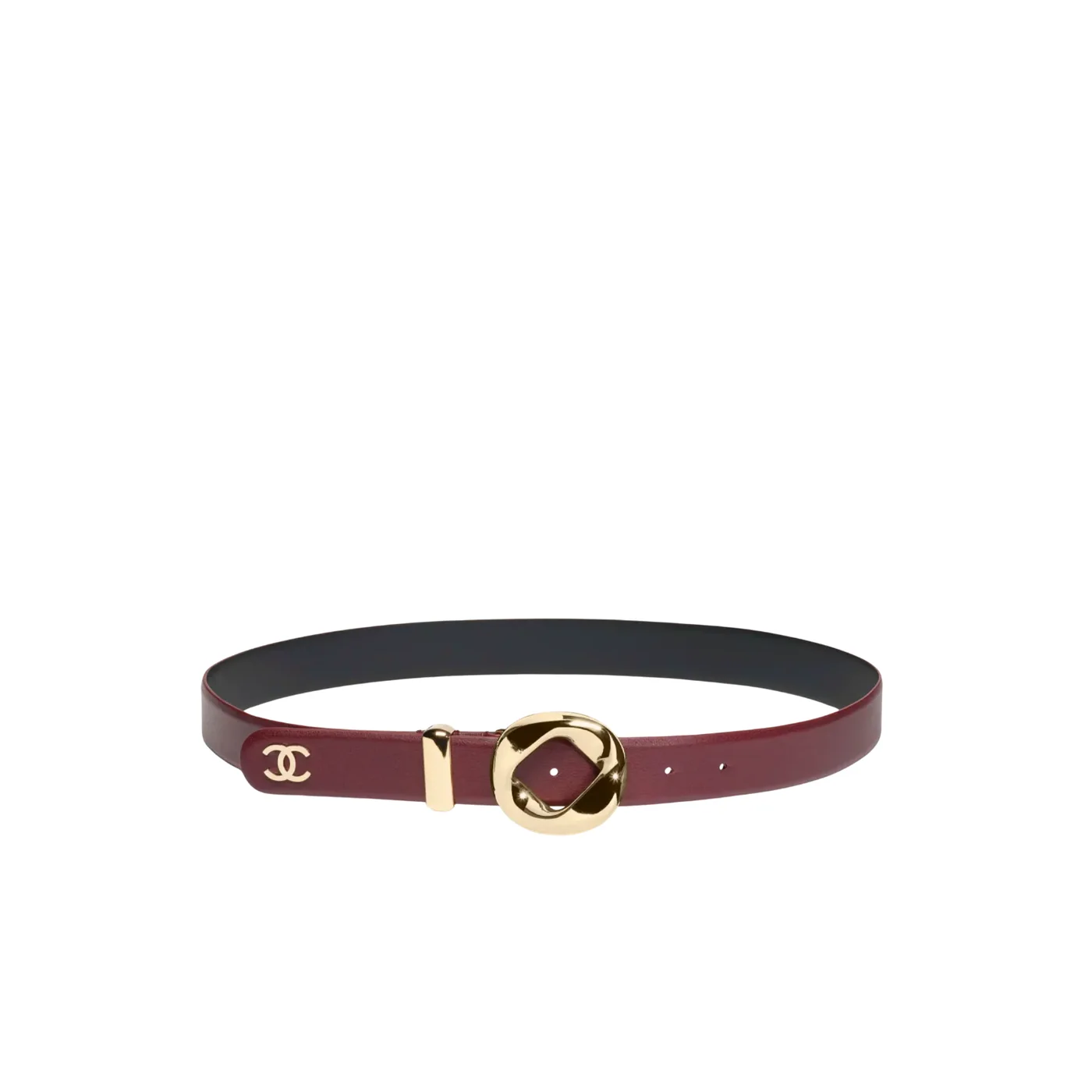 Chanel Leather Belt Burgundy