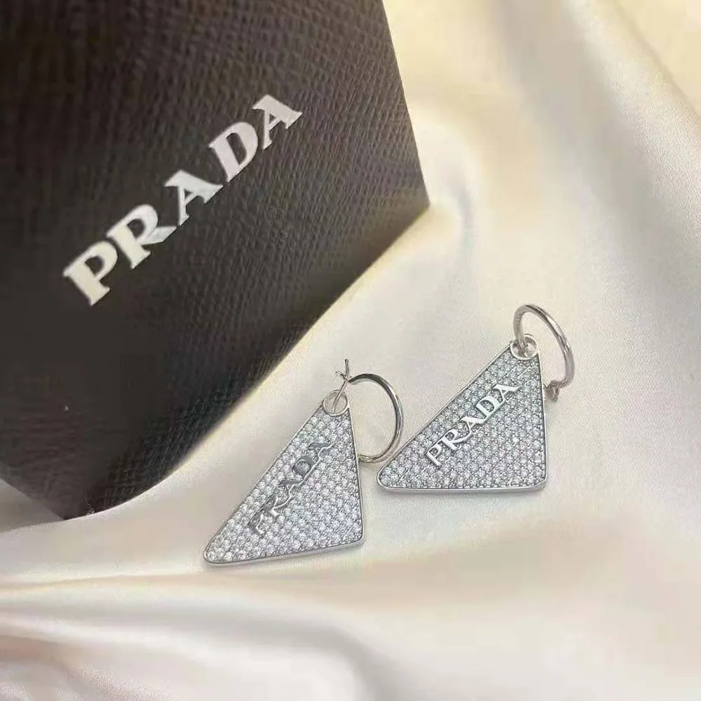 Prada Crystal Logo Jewels Left Earring for Women Prada Crystal Logo Jewels Left Earring for Women