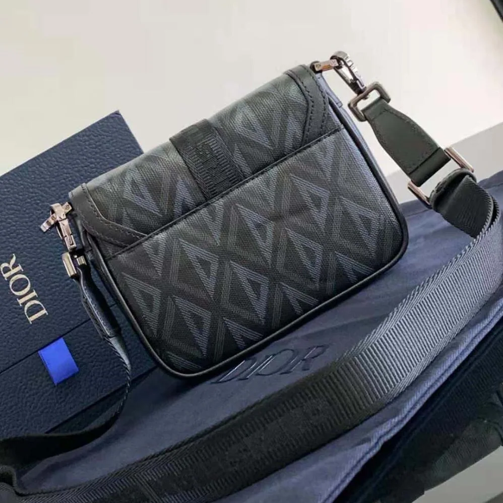 Dior Mini Dior Hit the Road Bag Black CD Diamond Canvas for Men