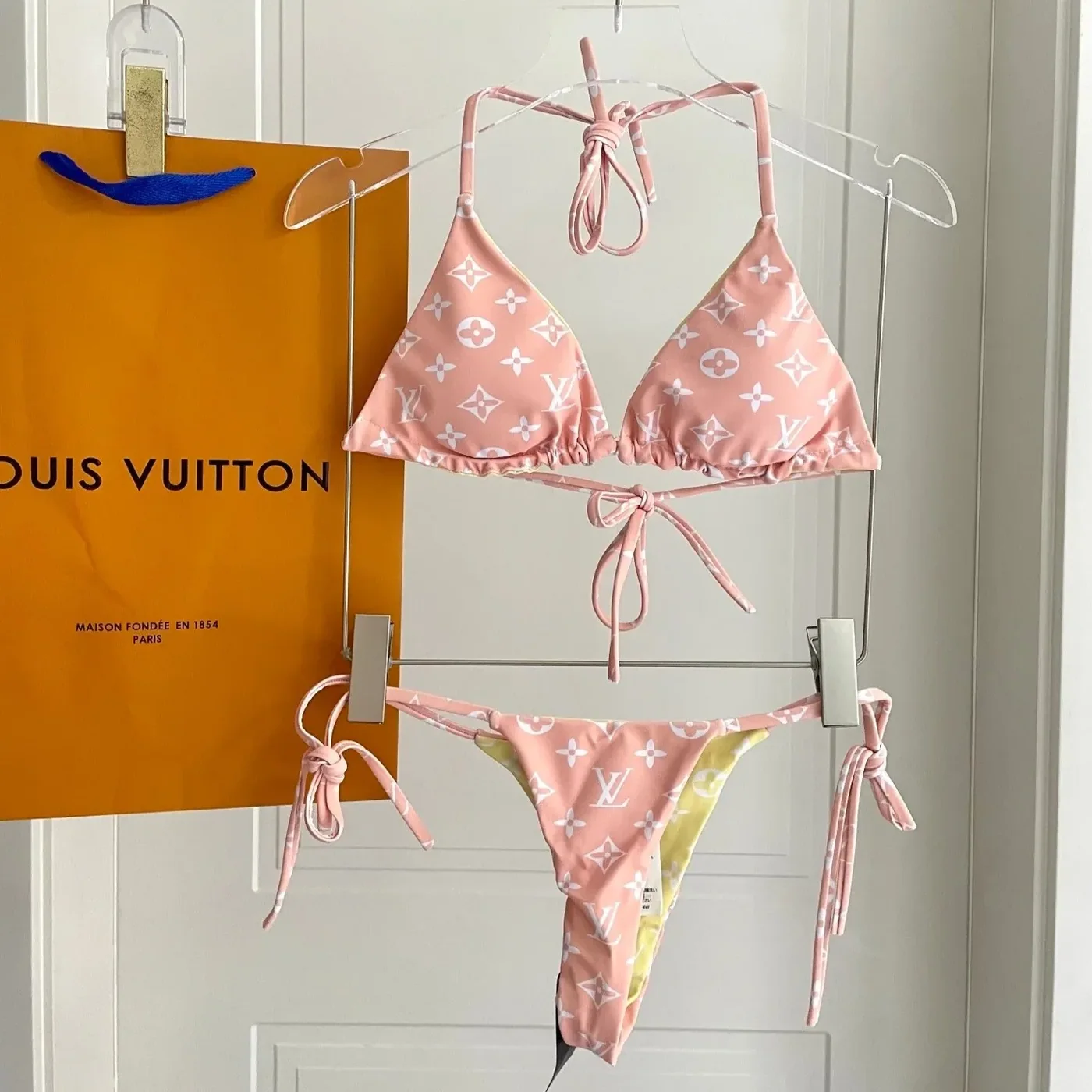 Louis Vuitton Triangle Bikini Pastel Pink Monogram