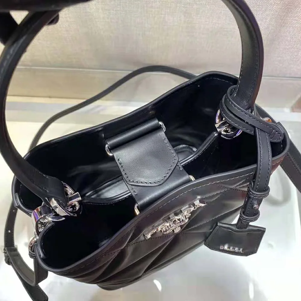 Prada Bucket Design Spectrum Leather Bag for Women in Black Prada Bucket Design Spectrum Leather Bag for Women in Black