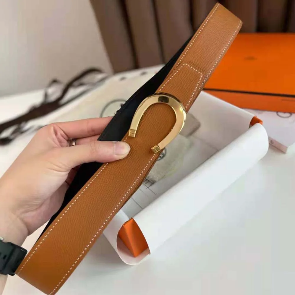 Hermes Luck Belt Buckle & Reversible Leather Strap 38 mm for Men in Brown/Gold