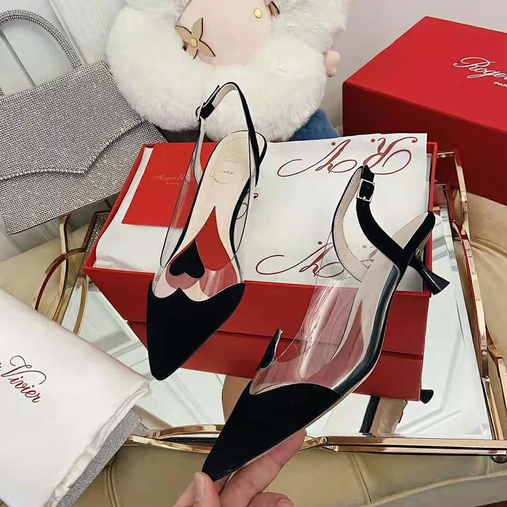 Roger Vivier I Love Vivier Slingback Pumps in PVC for Women in Black Roger Vivier I Love Vivier Slingback Pumps in PVC for Women in Black