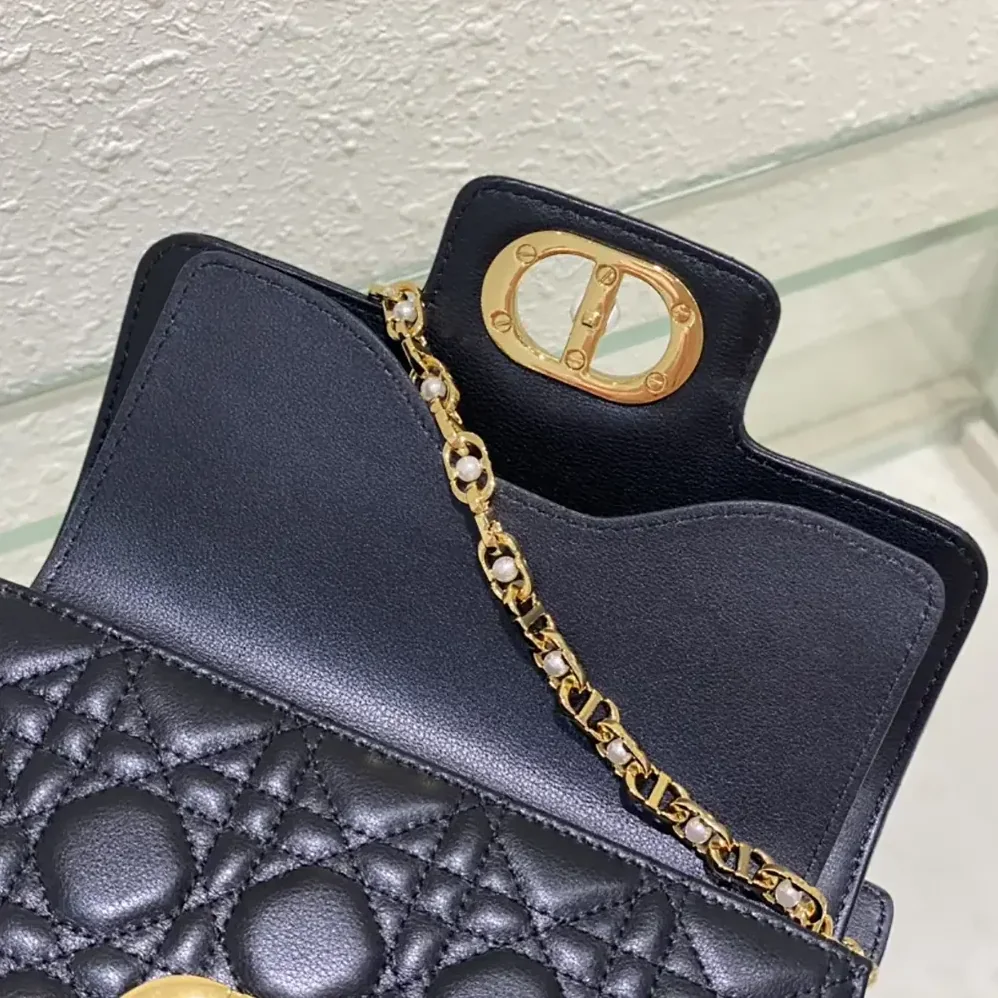 Dior Small Dior Jolie Top Handle Bag Black Cannage Calfskin for Women Dior Small Dior Jolie Top Handle Bag Black Cannage Calfskin for Women