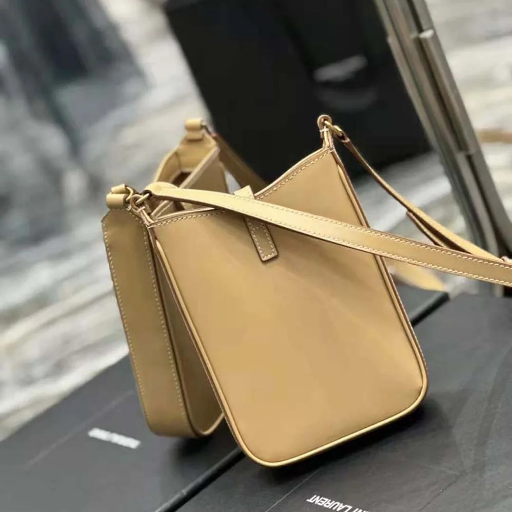 Saint Laurent YSL Le 5 à 7 Mini Vertical in Vegetable-Tanned Leather for Women in Sandy