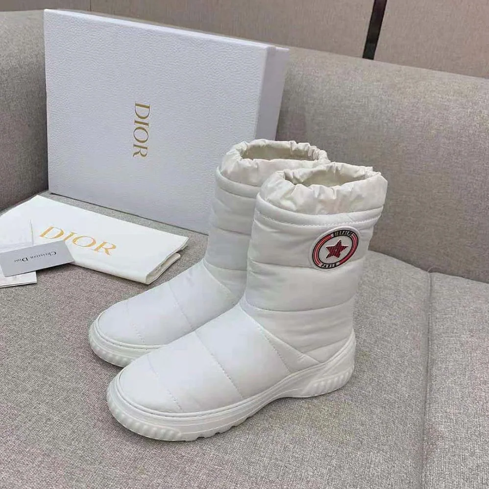 Dior Dior Frost Ankle Boot White Quilted Nylon and Shearling for Women