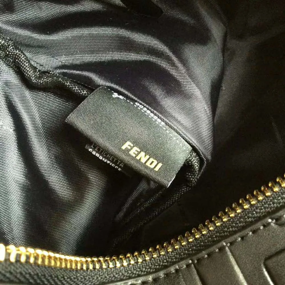 Fendi Small Boston Leather Bag in Large Size for Women in Black Fendi Small Boston Leather Bag in Large Size for Women in Black