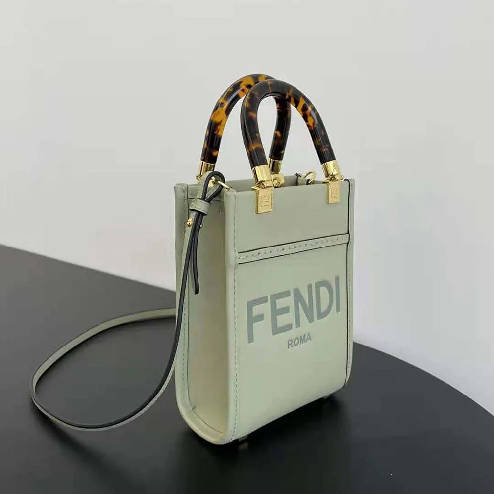 Fendi Mini Sunshine Shopper Light Green Leather Mini for Women in bag Fendi Mini Sunshine Shopper Light Green Leather Mini for Women in bag