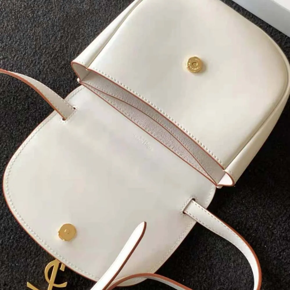 Saint Laurent YSL Kaia Small Satchel in Smooth Leather for Women in White
