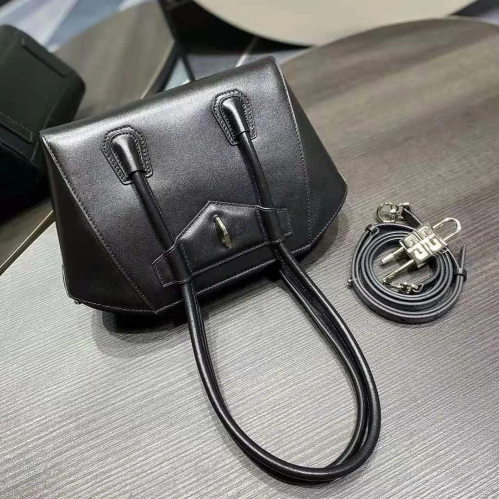 Givenchy Mini Antigona Lock Bag in Box Leather for Women in Black Givenchy Mini Antigona Lock Bag in Box Leather for Women in Black