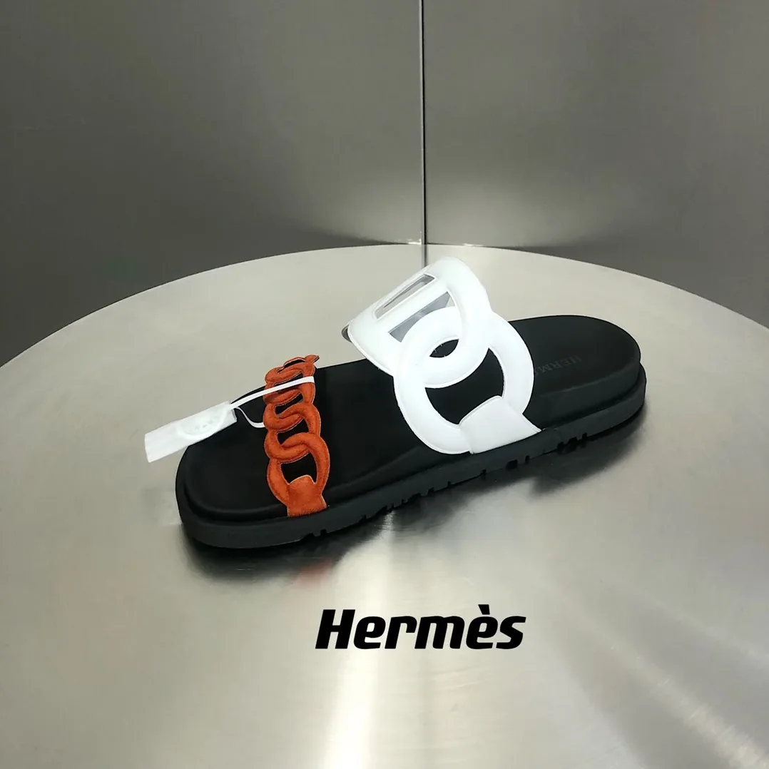 Hermes Extra Sandal Red in White Hermes Extra Sandal Red in White