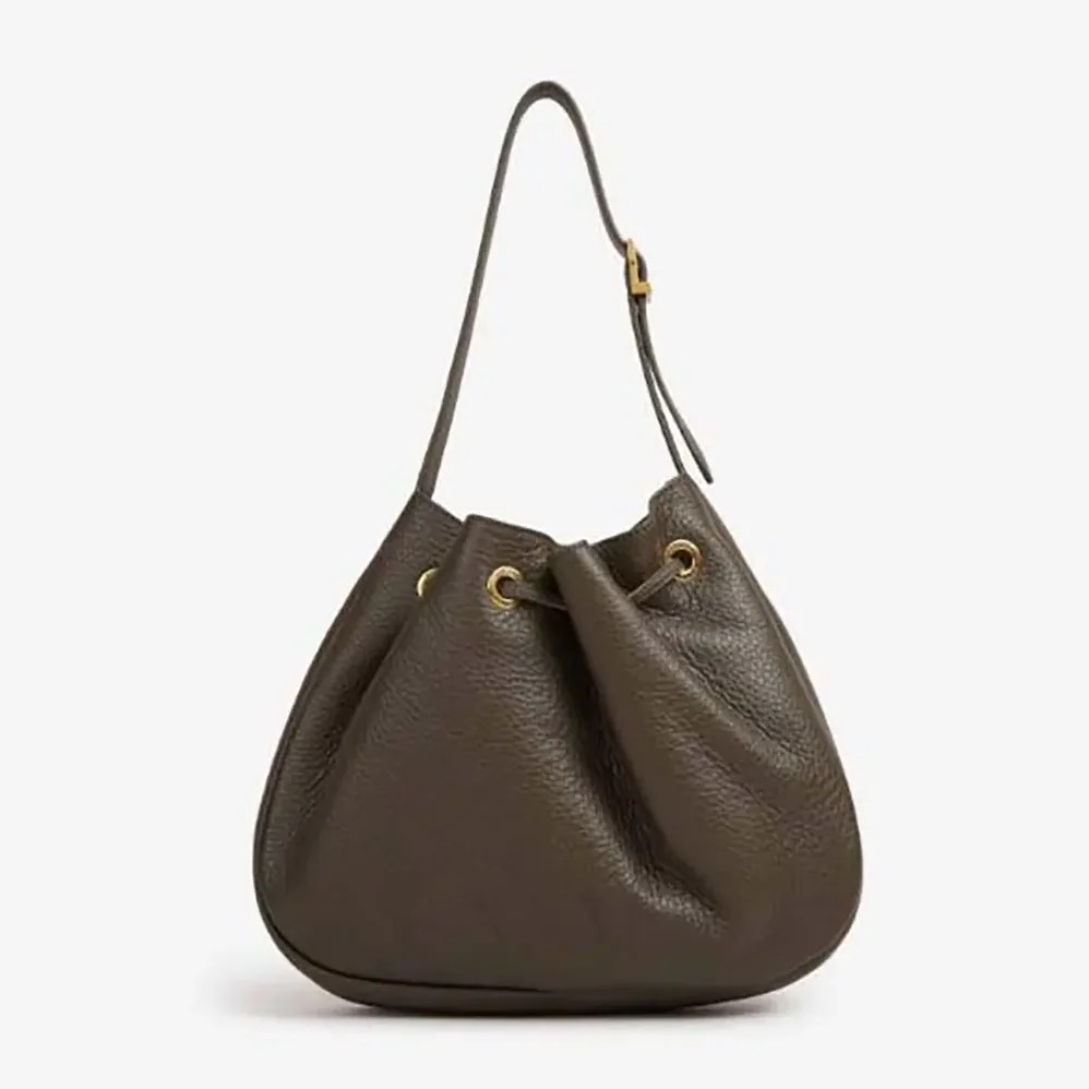 Saint Laurent YSL Paris VII Small Hobo in Grained Leather for Women in Dark Green