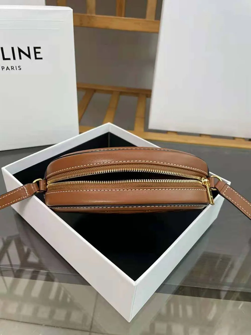 Celine Crossbody Oval Purse in Smooth Calfskin for Women in Brown
