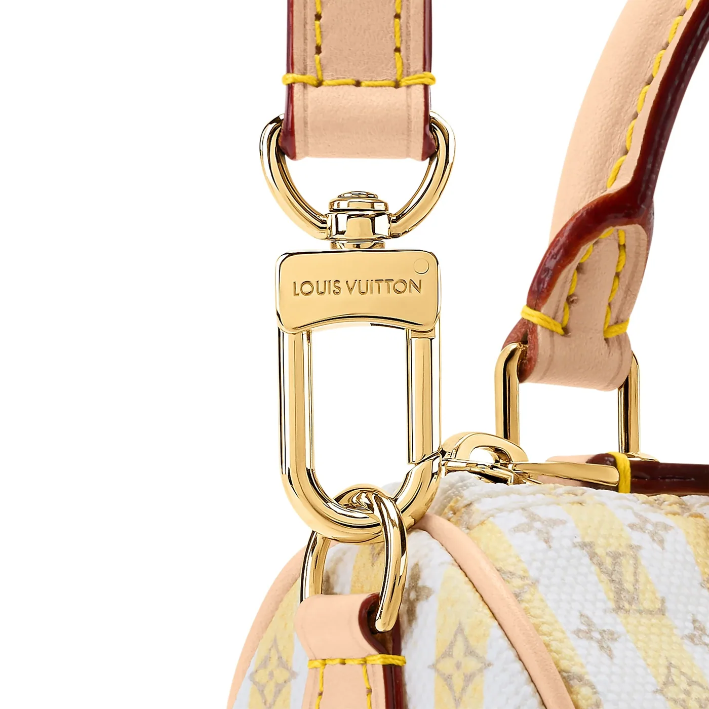 Louis Vuitton Nano Speedy Top Handle Bag in Stamp Banana Gold Hardware