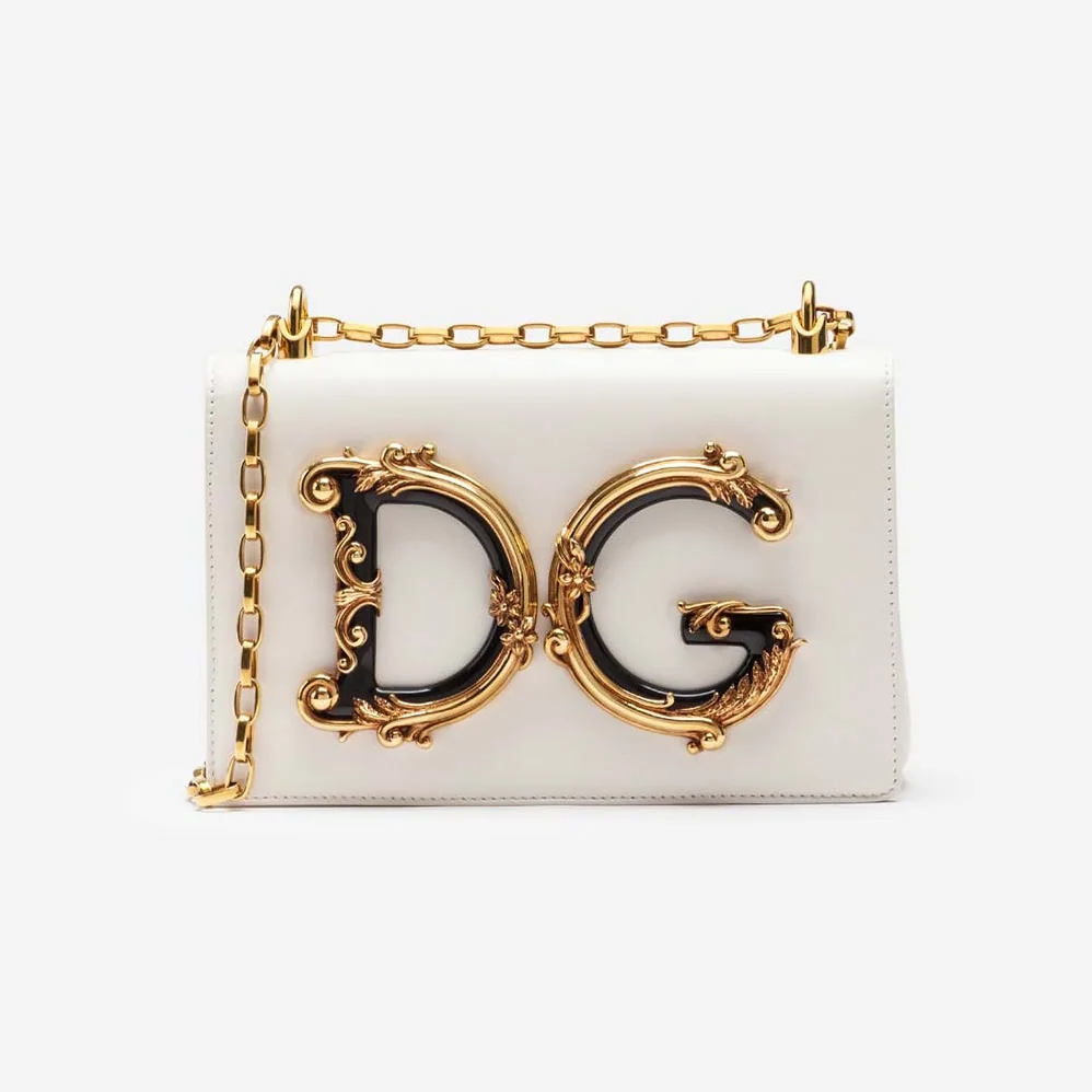 Dolce Gabbana D&G DG Girls Shoulder Bag Nappa Leather for Women in White Dolce Gabbana D&G DG Girls Shoulder Bag Nappa Leather for Women in White