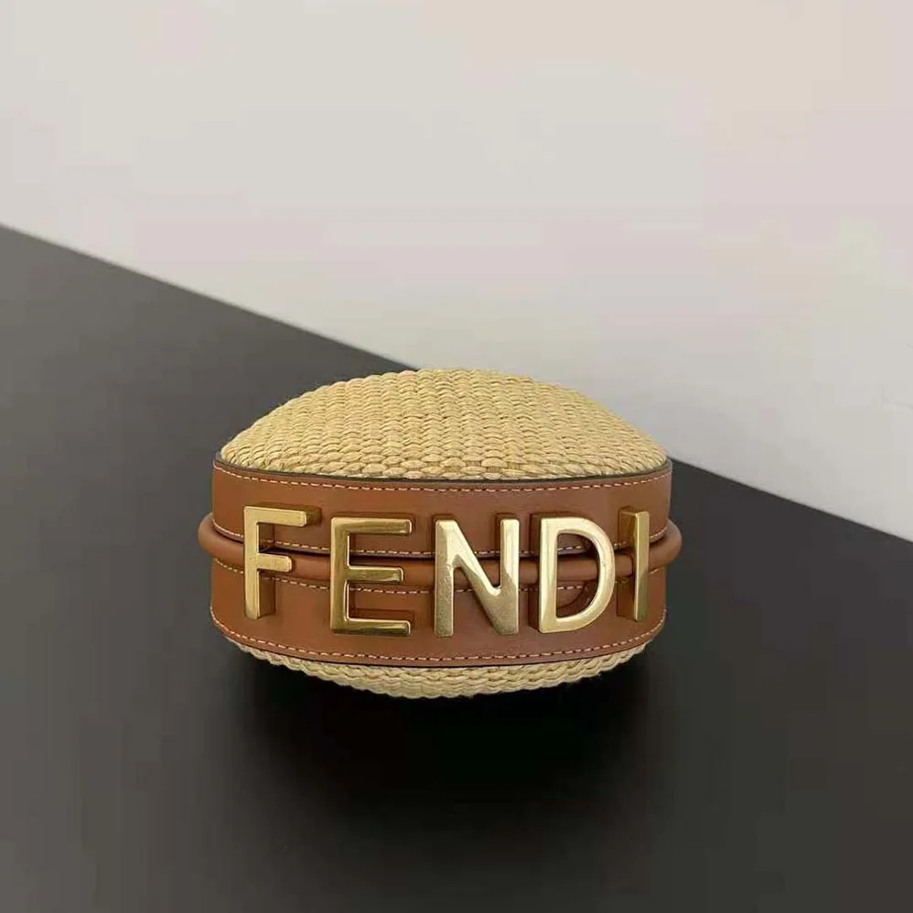 Fendi Nano Fendigraphy Natural Raffia Charm for Women