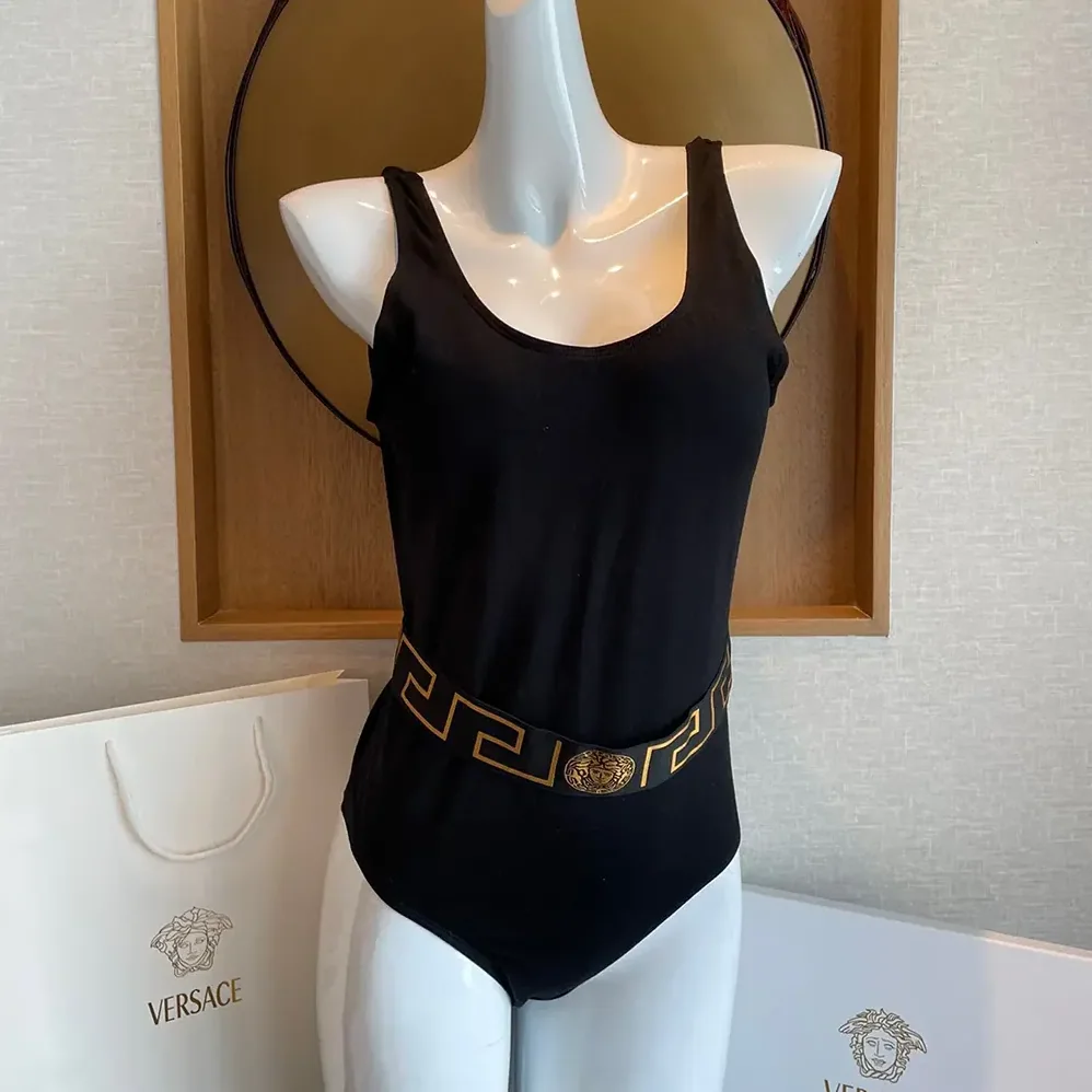 Versace Greca Border One-piece Swimsuit for Women in Black Versace Greca Border One-piece Swimsuit for Women in Black