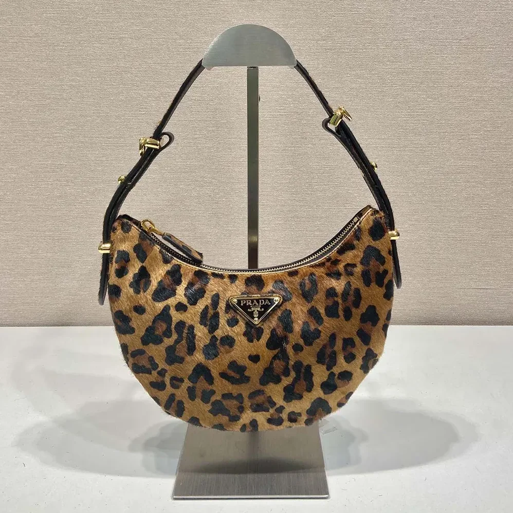 Prada Arqué Printed Leather Shoulder Bag for Women Prada Arqué Printed Leather Shoulder Bag for Women
