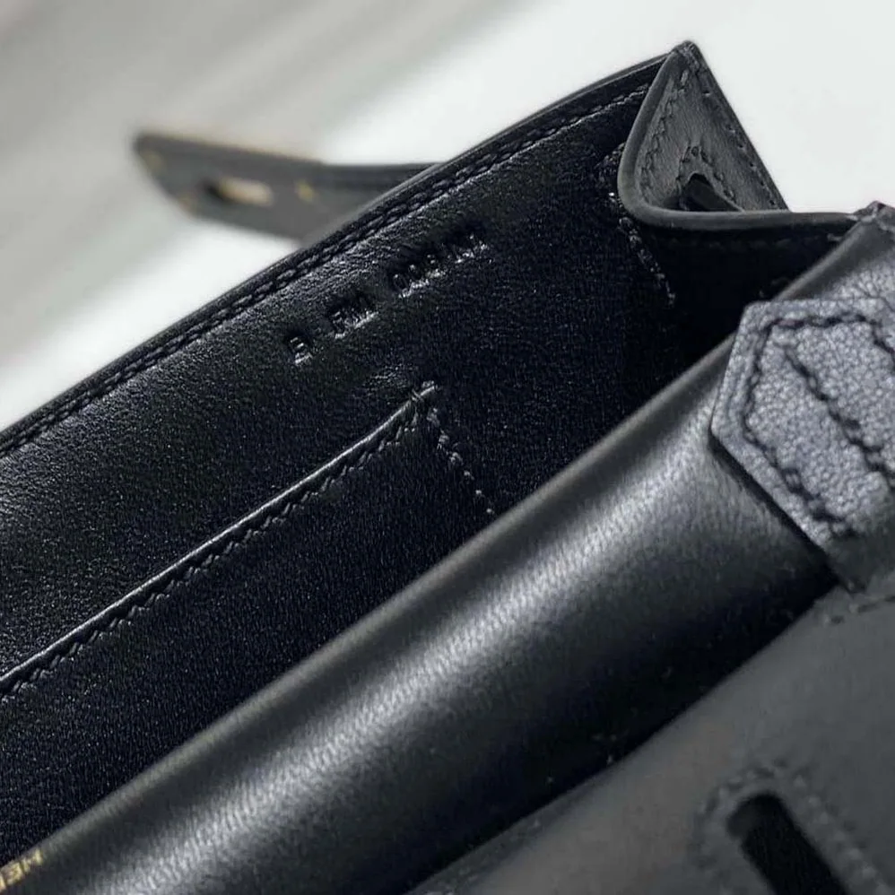 Hermes Jyspiere in Evercolor Leather for Women in Black/Gold