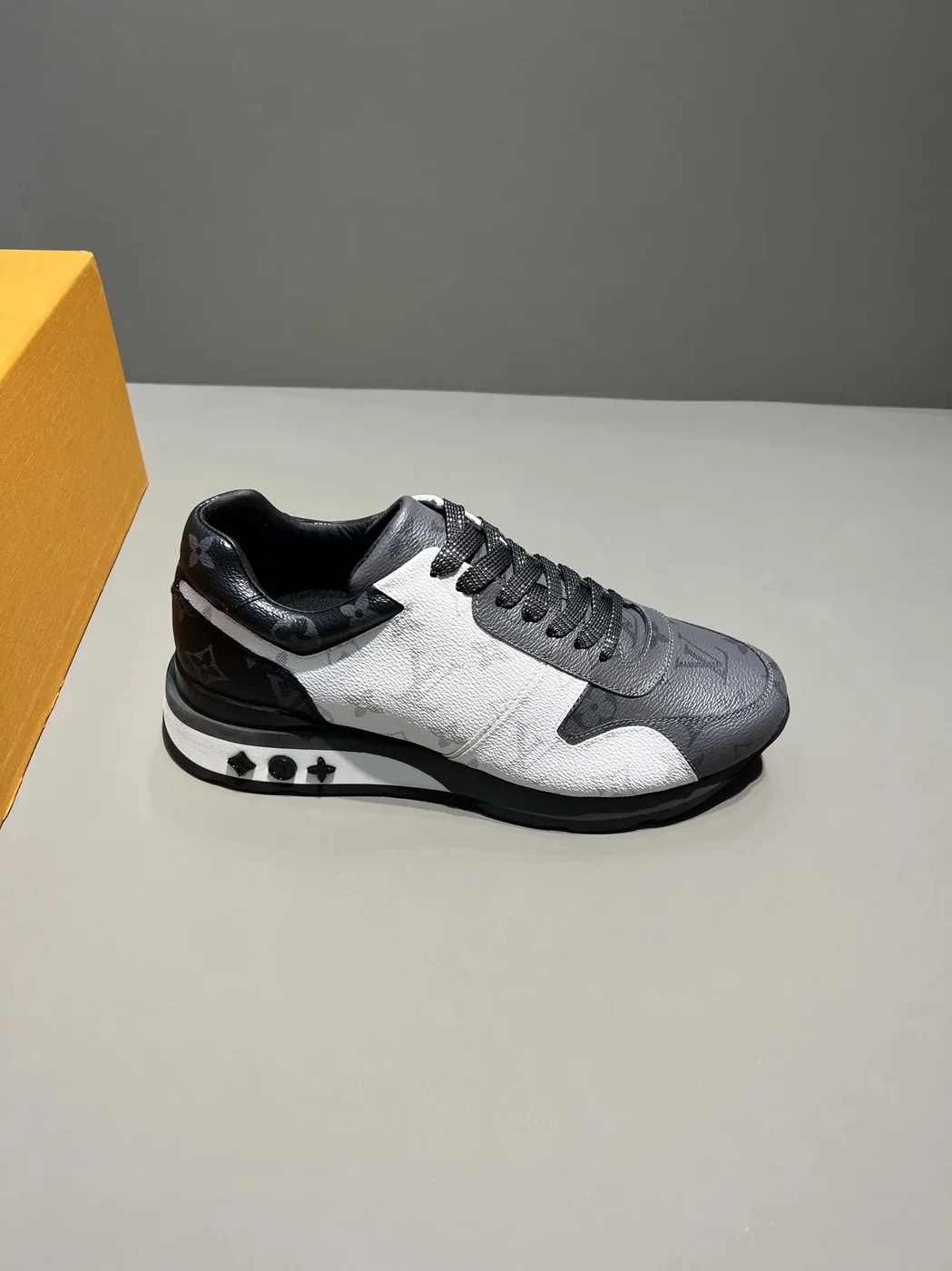 Louis Vuitton Run Away Sneaker Monogram Canvas Black in White/Grey Louis Vuitton Run Away Sneaker Monogram Canvas Black in White/Grey