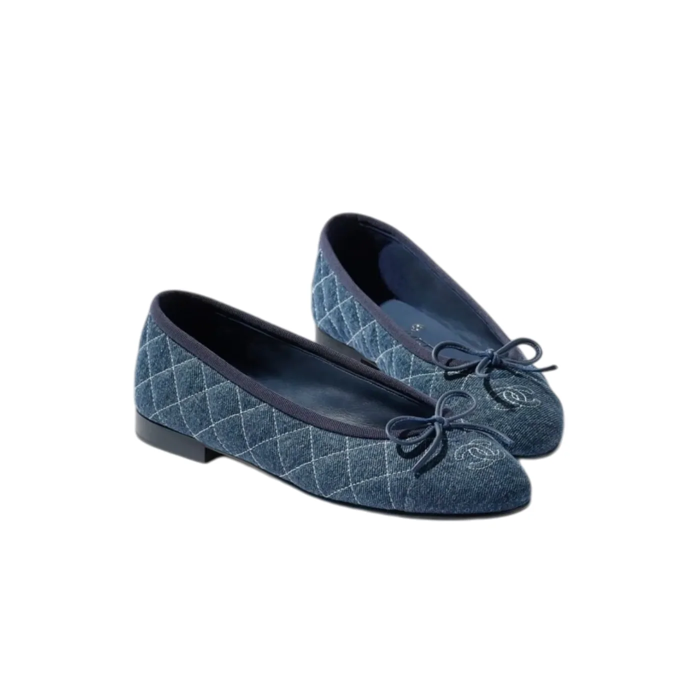 Chanel Ballet Flats Blue Denim --U7648