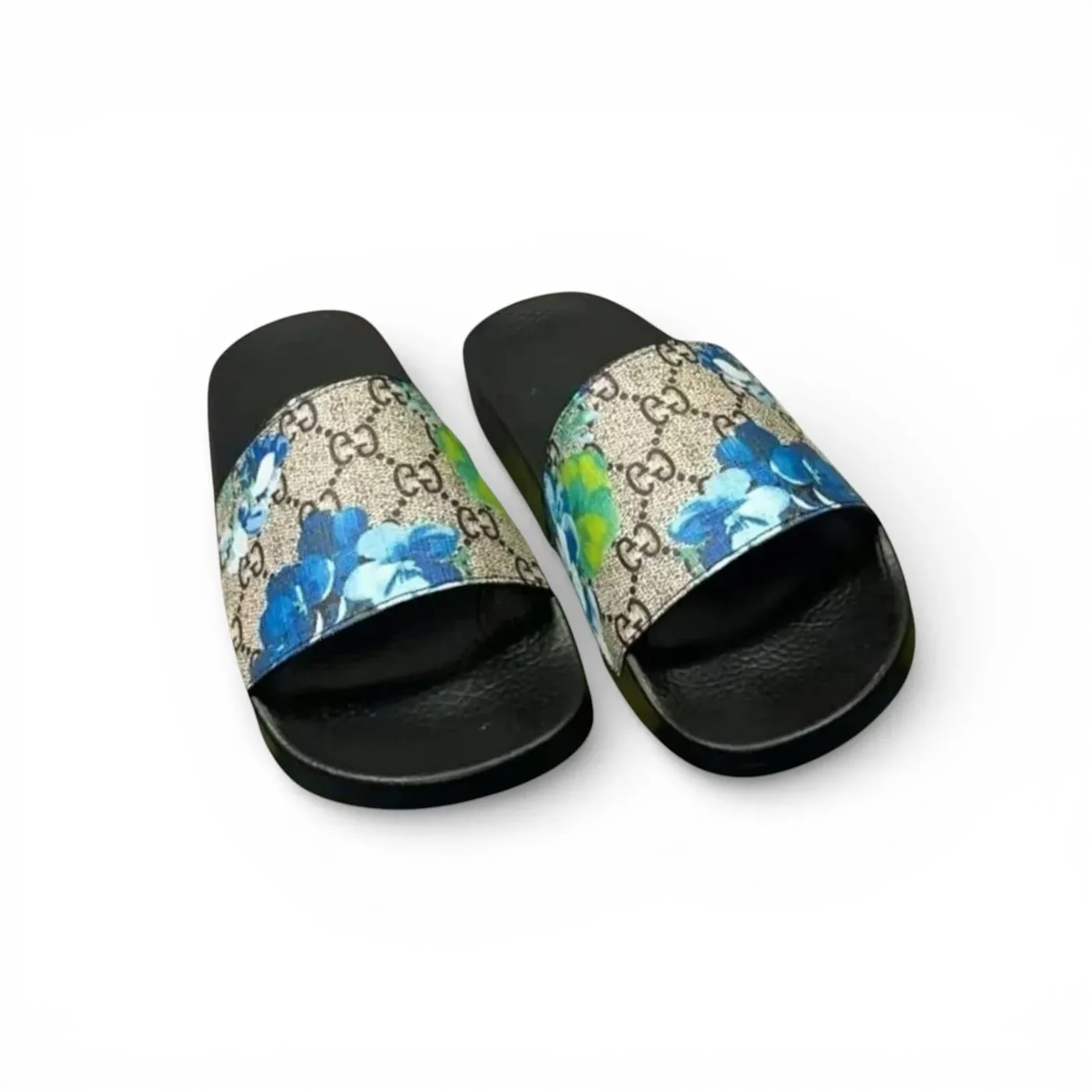 Gucci Slides Bloom Print Blue for Women