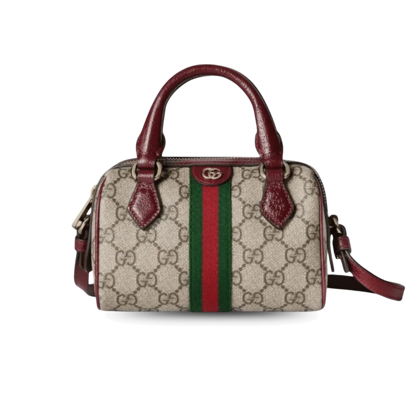 Gucci Ophidia Boston Mini Top Handle Bag in Beige/ Brown Gold Hardware Gucci Ophidia Boston Mini Top Handle Bag in Beige/ Brown Gold Hardware