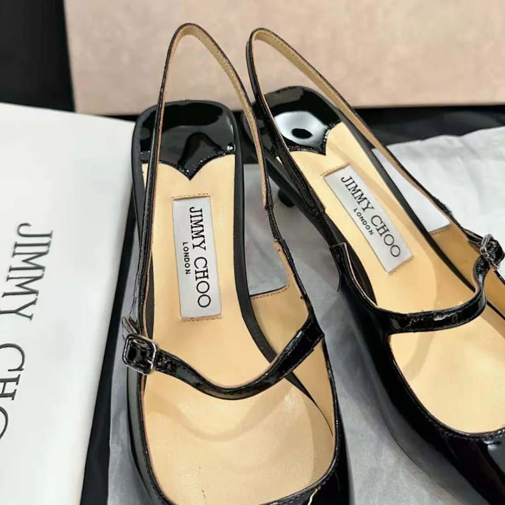 Jimmy Choo Didi 45 Black Patent Leather Pointed Pumps for Women