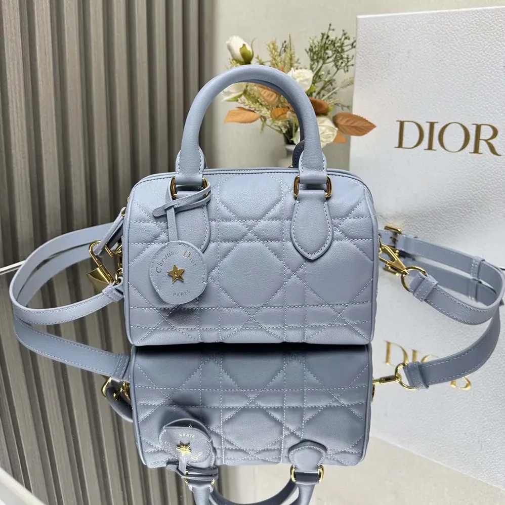 Dior Dior Groove 20 Bag Pale Blue Macrocannage Calfskin for Women