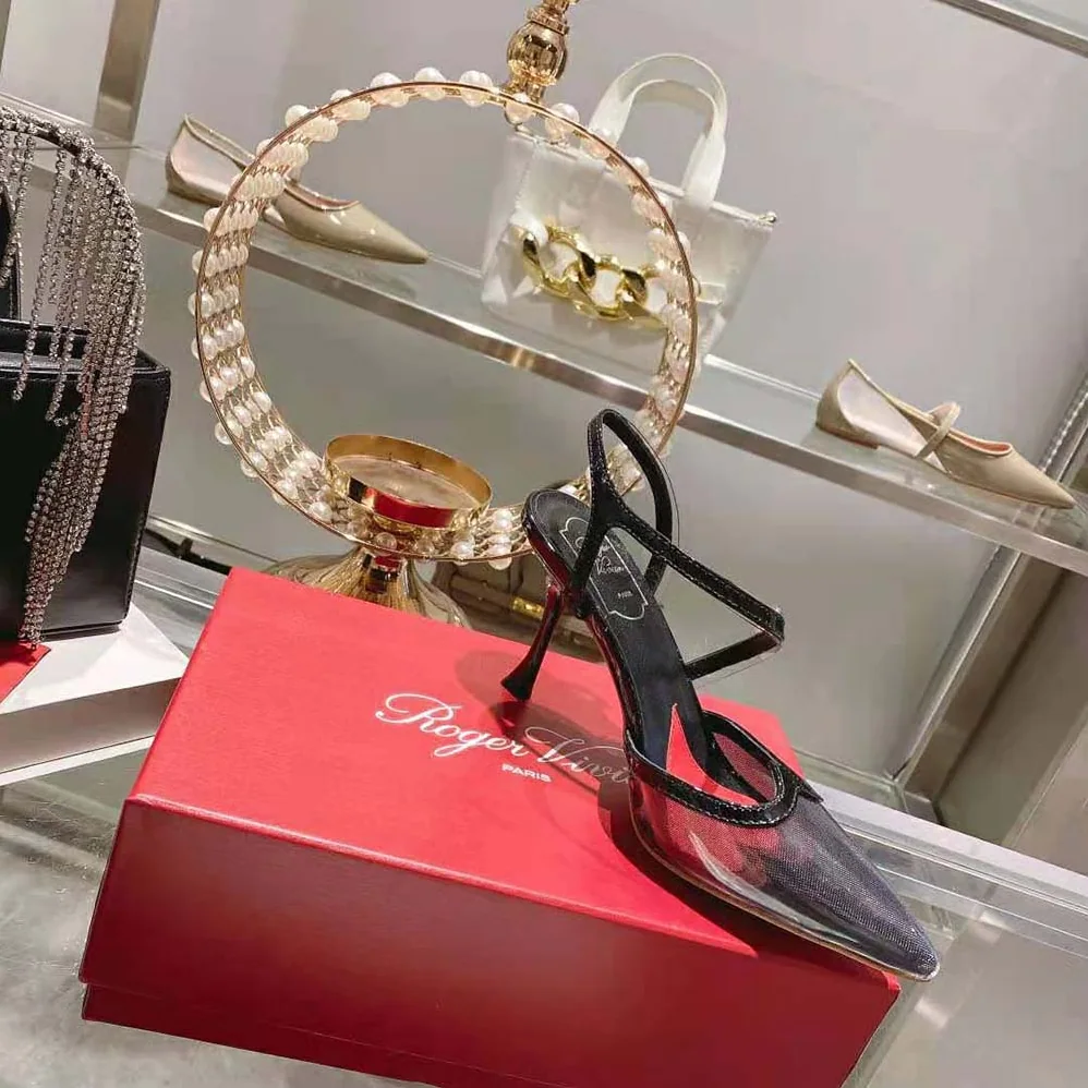 Roger Vivier I Love Vivier Slingback Pumps in PVC for Women in Black Roger Vivier I Love Vivier Slingback Pumps in PVC for Women in Black