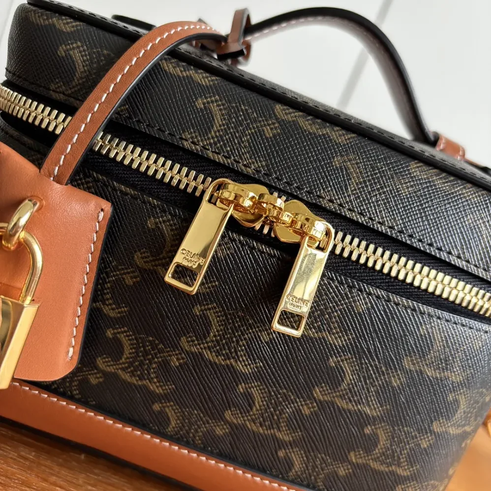 Celine Vanity in Triomphe Canvas and Calfskin for Women Celine Vanity in Triomphe Canvas and Calfskin for Women