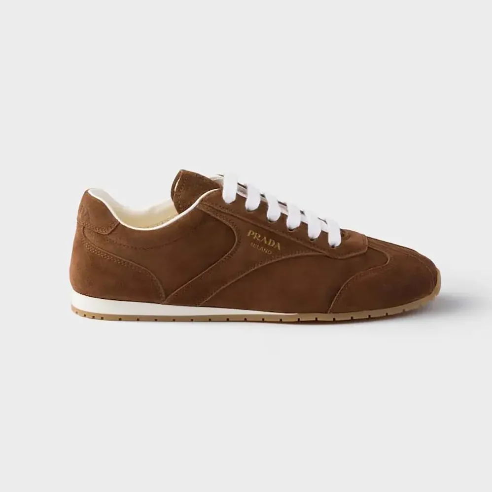 Prada Suede Sneakers with Leather Inserts for Unisex
