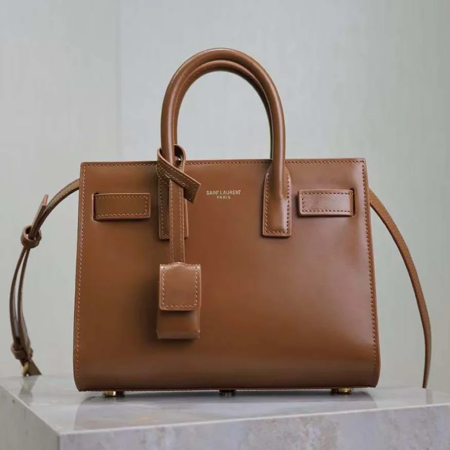 Saint Laurent YSL Sac De Jour in Smooth Leather for Women in Brown