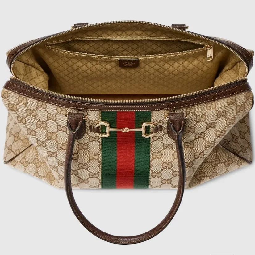 Gucci Borsetto Large Boston Shoulder Bag in Sand/ Brown Gold Hardware Gucci Borsetto Large Boston Shoulder Bag in Sand/ Brown Gold Hardware