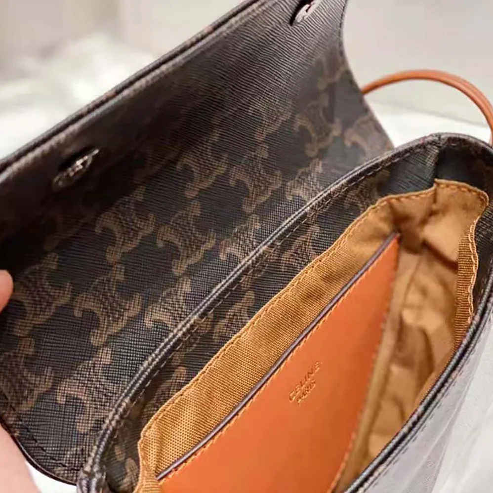 Celine Triangle Bag in Triomphe Canvas for Women in Brown