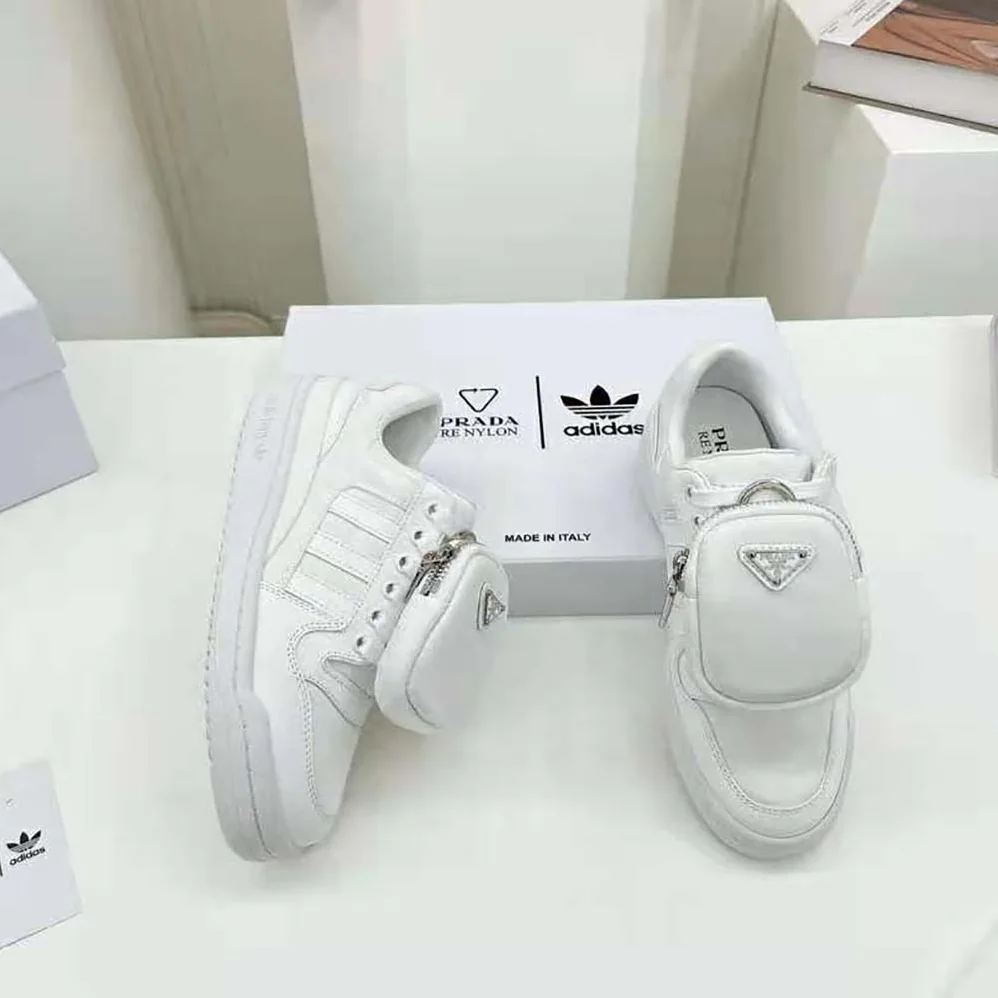 Prada Adidas for Prada Re-Nylon Forum Sneakers for Women in White Prada Adidas for Prada Re-Nylon Forum Sneakers for Women in White