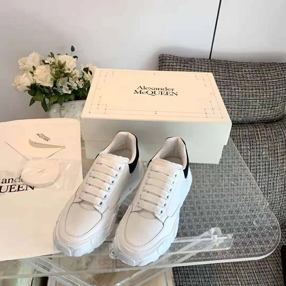 Alexander Mcqueen Court Trainer in White for Unisex in Black Alexander Mcqueen Court Trainer in White for Unisex in Black