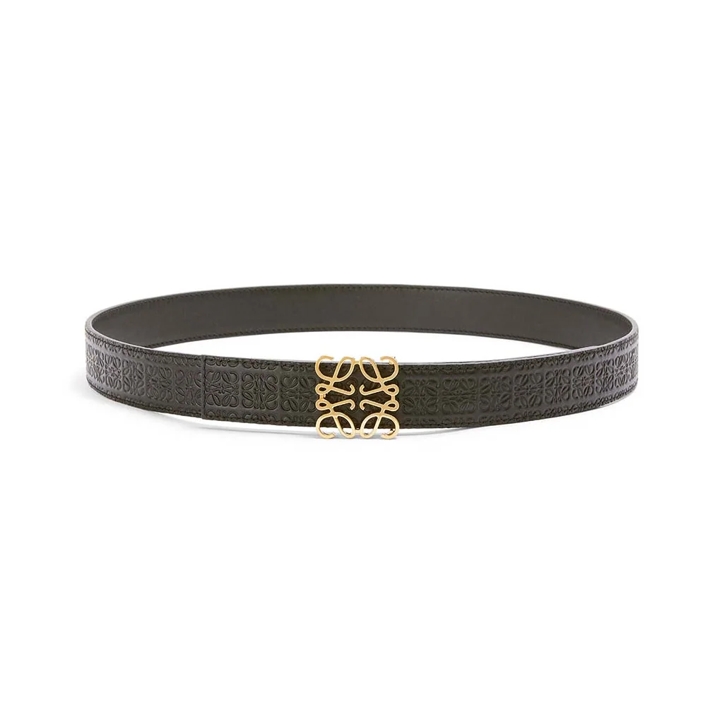Loewe Anagram Belt in Silk Calfskin for Women in Black Loewe Anagram Belt in Silk Calfskin for Women in Black