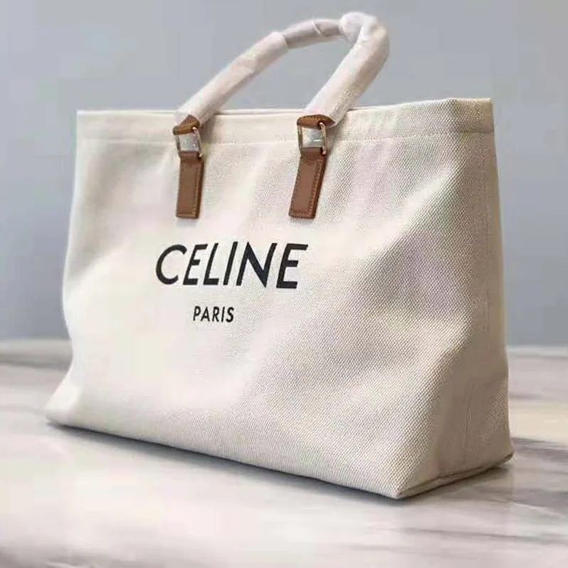 Celine Horizontal Cabas Celine in Canvas with Print for Women in White