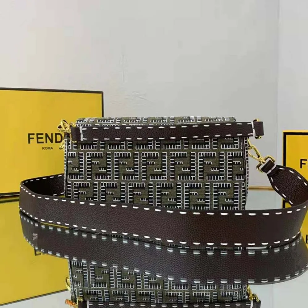 Fendi Baguette Embroidered FF Fabric Bag for Women Fendi Baguette Embroidered FF Fabric Bag for Women