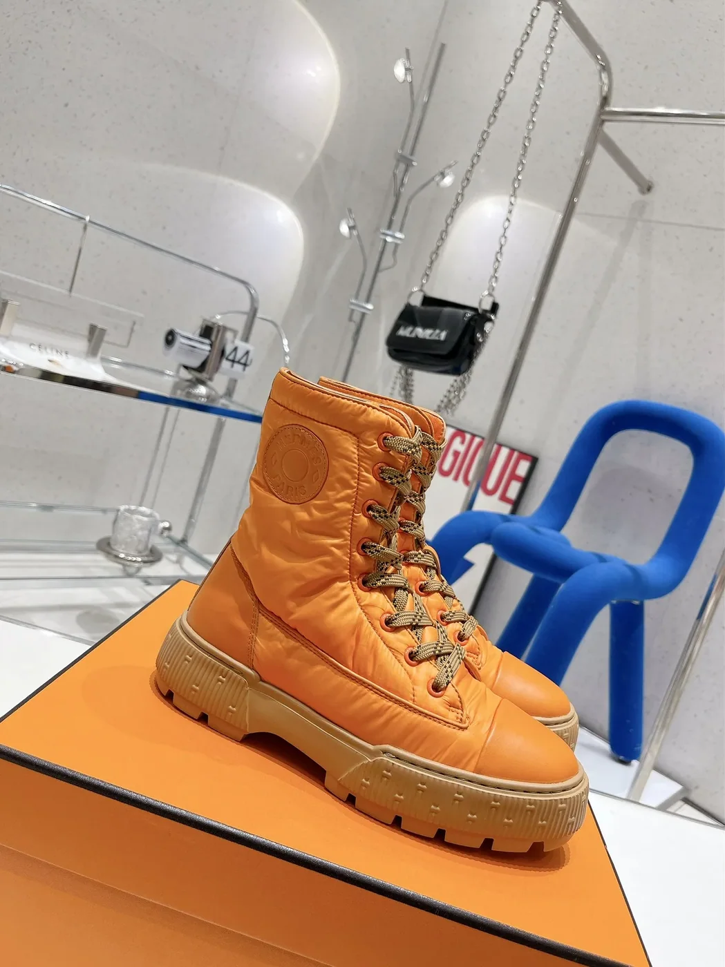 Hermes Fresh Ankle Boots Orange /