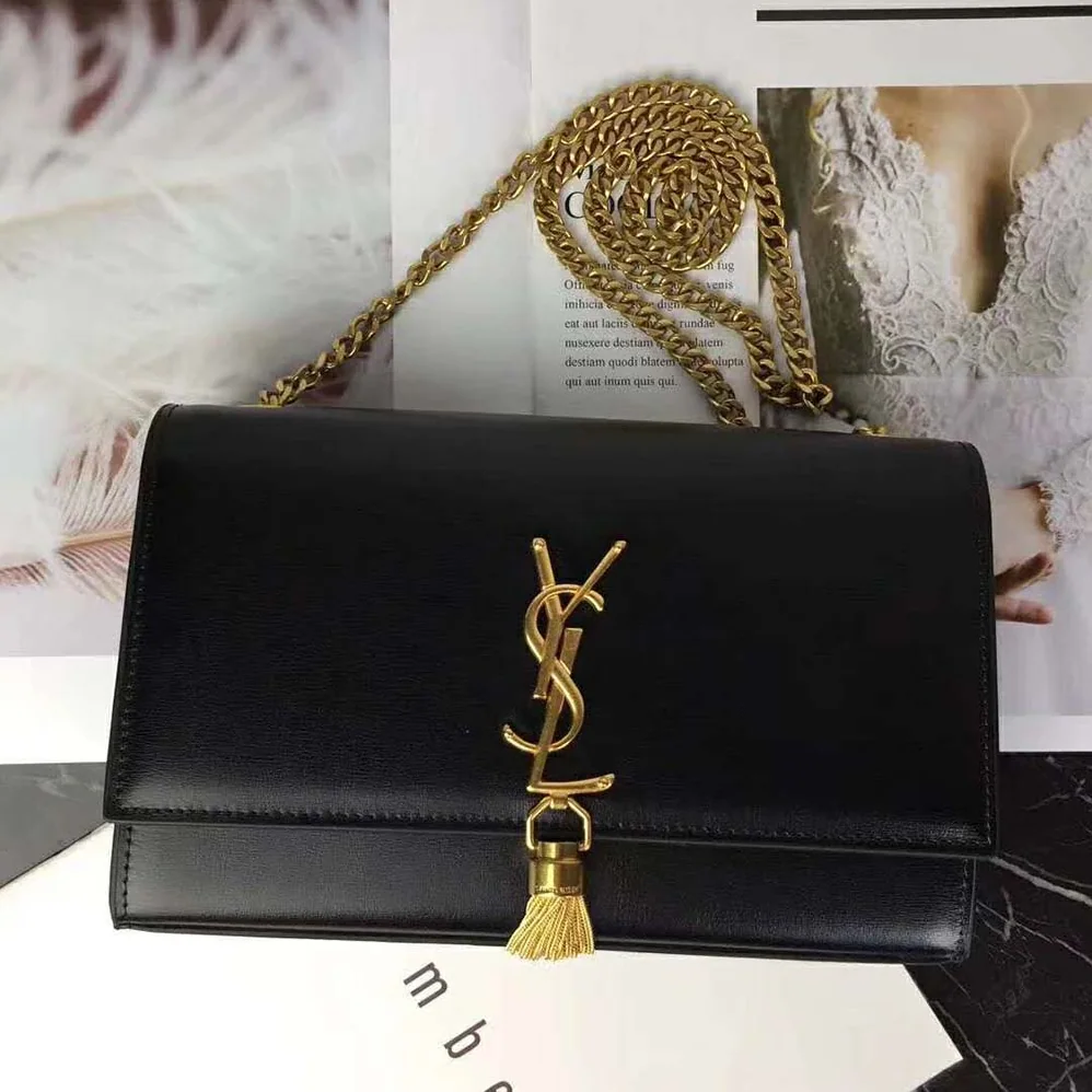 Saint Laurent YSL Kate Medium Tassel Smooth Leather for Women in Black Saint Laurent YSL Kate Medium Tassel Smooth Leather for Women in Black
