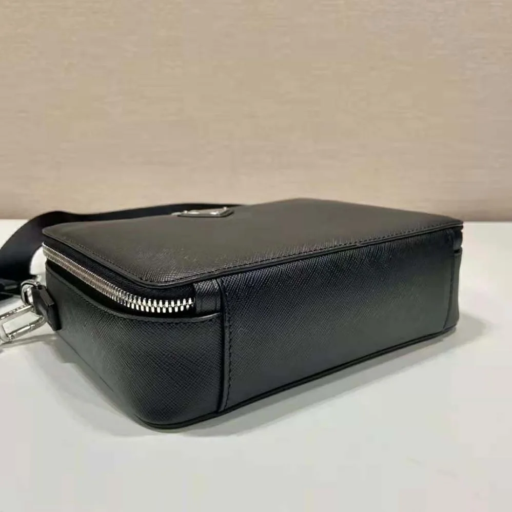 Prada Brique Saffiano Leather Bag for Men in Black Prada Brique Saffiano Leather Bag for Men in Black