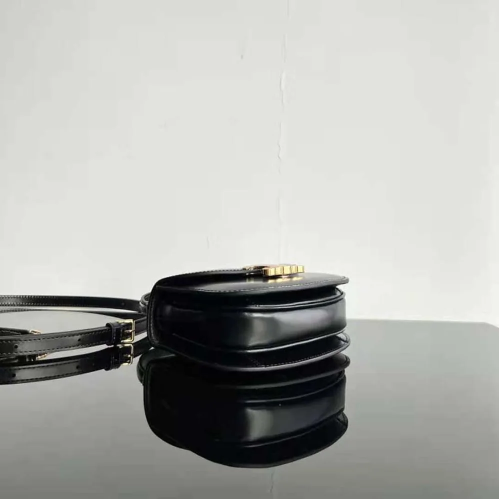 Celine Mini Besace Triomphe in Shiny Calfskin for Women in Black Celine Mini Besace Triomphe in Shiny Calfskin for Women in Black