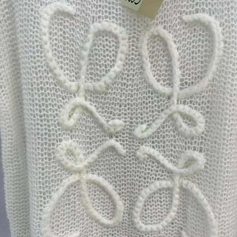 Loewe Anagram Vest in Mohair for Women in White Loewe Anagram Vest in Mohair for Women in White