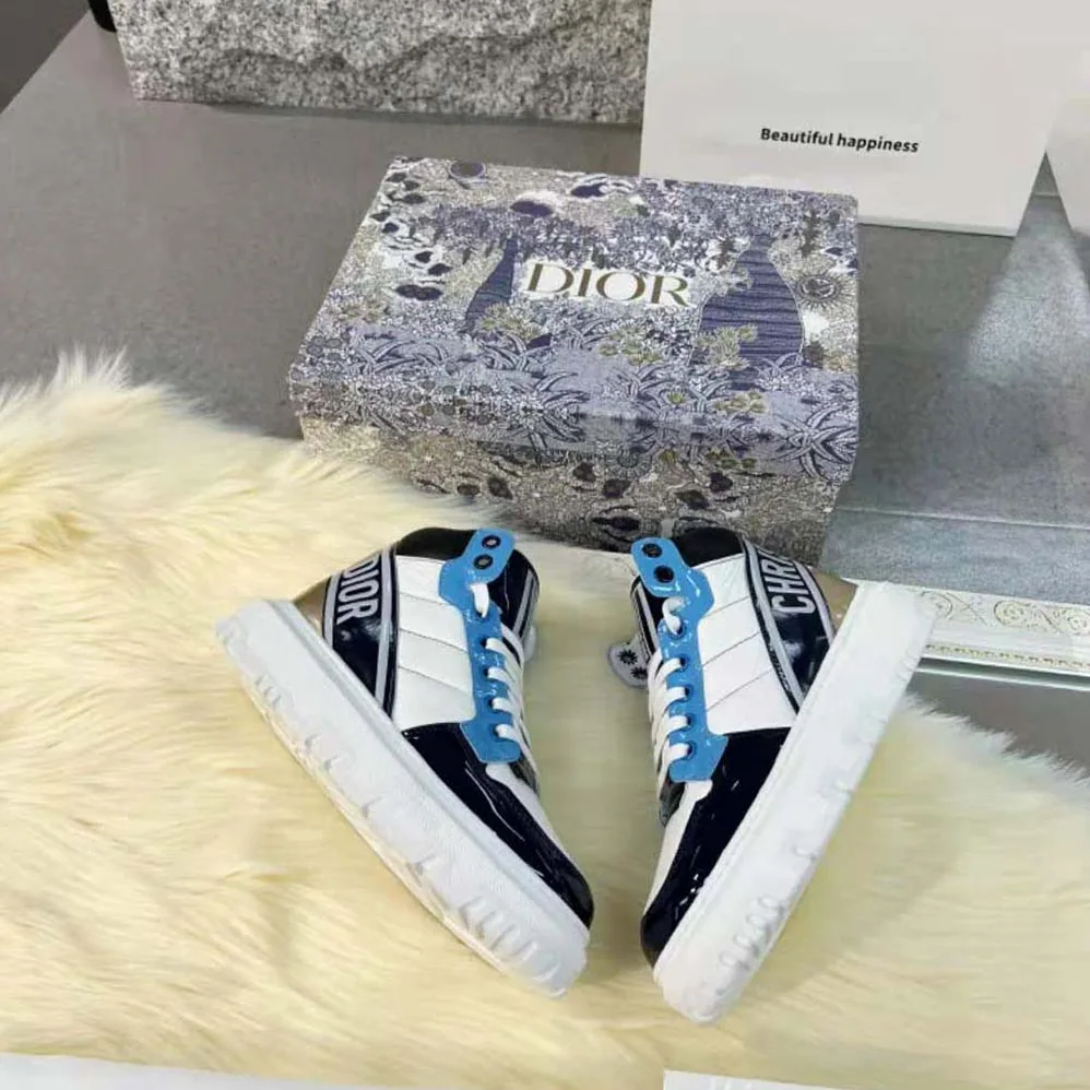 Dior D-Player Sneaker Blue Multicolor Technical Fabric Suede and Calfskin for Unisex