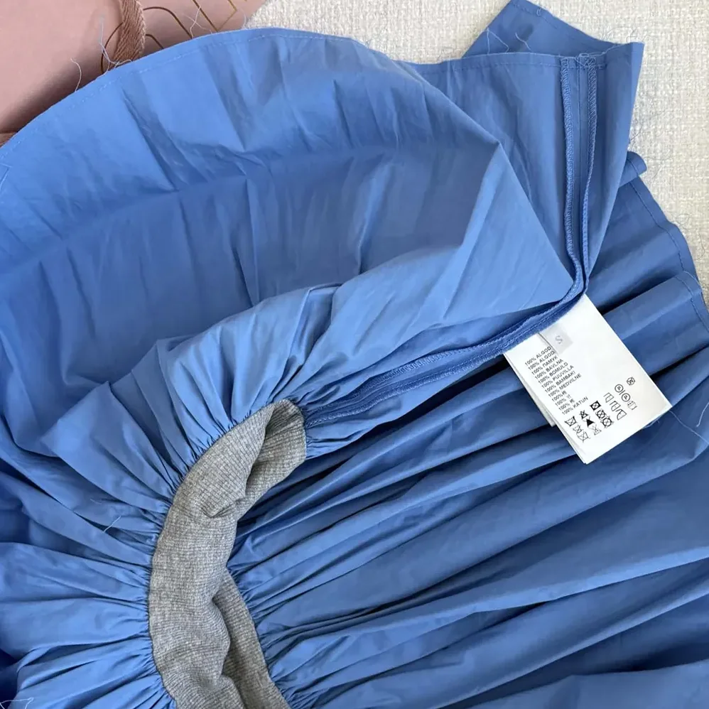Miu Miu Poplin and Jersey Miniskirt for Women in Blue Miu Miu Poplin and Jersey Miniskirt for Women in Blue