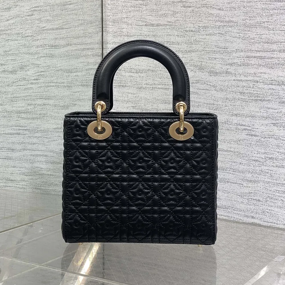 Dior Lady Dior Dioramour Bag Black Cannage Lambskin with Star Motif for Women Dior Lady Dior Dioramour Bag Black Cannage Lambskin with Star Motif for Women