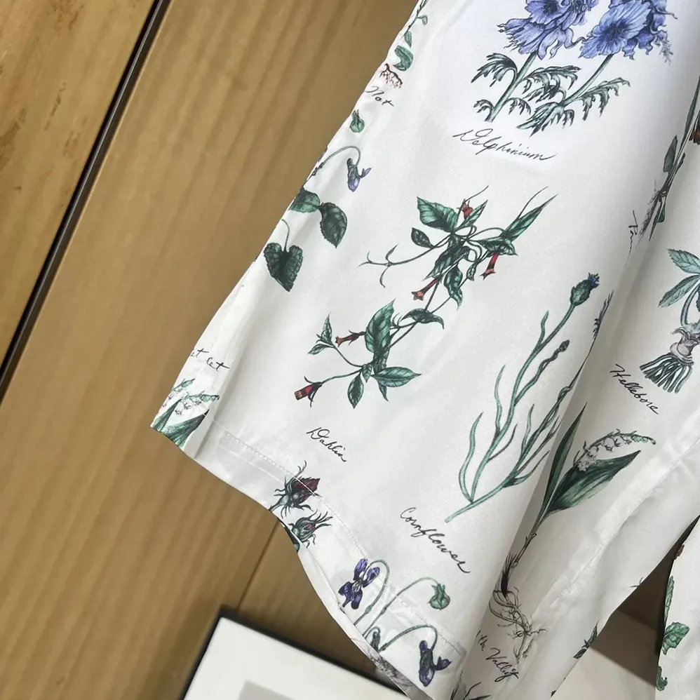 Dior Herbarium Illustration Bermuda Shorts in White Silk for Men