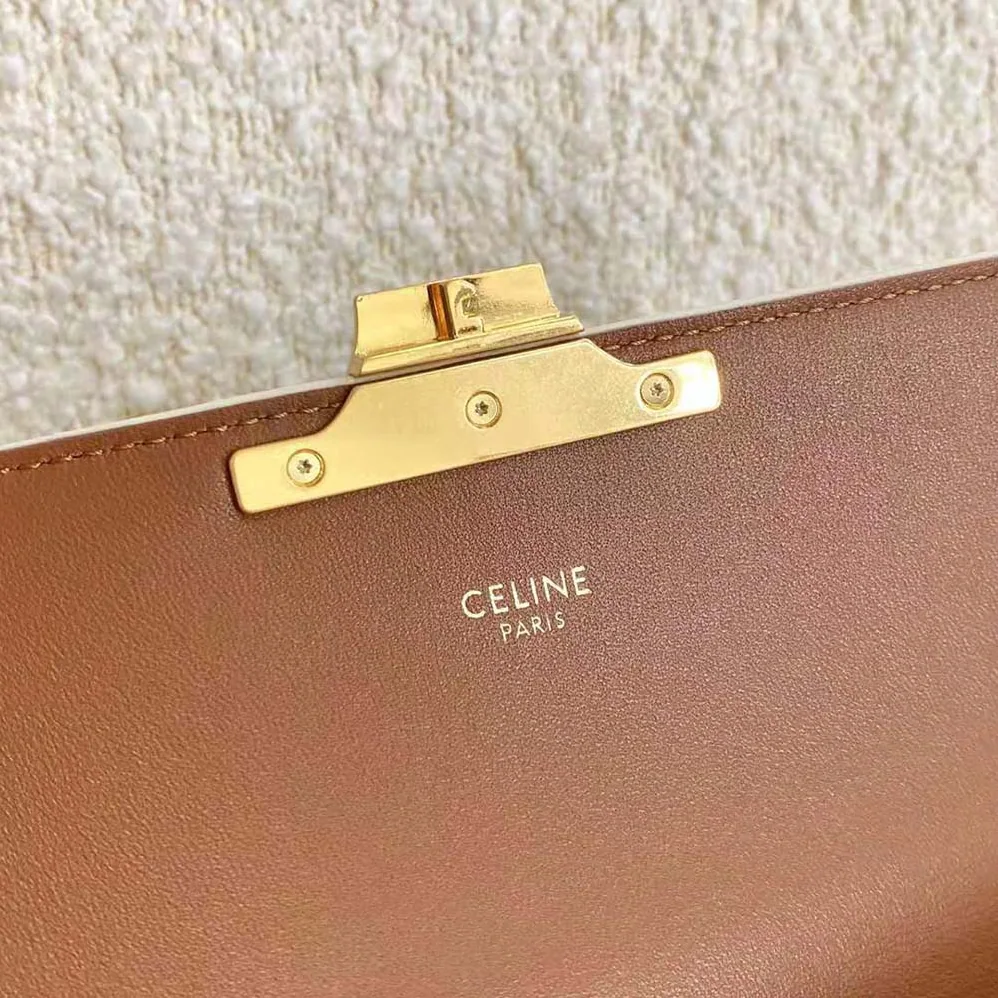 Celine Triomphe Shoulder Bag in Triomphe Canvas and Calfksin for Women in White